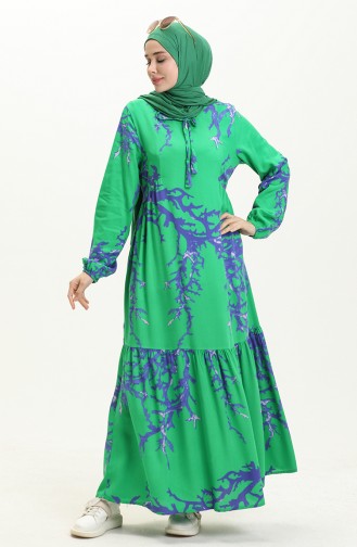 Viscose Long Sleeve Pocket Dress 8181-03 Green 8181-03