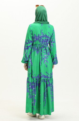 Langärmeliges Kleid aus Viskose mit Taschen 8181-03 Grün 8181-03