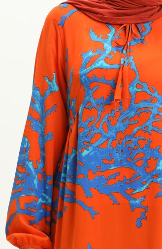 Viscose Long Sleeve Pocket Dress 8181-05 Orange 8181-05