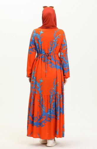 Viscose Long Sleeve Pocket Dress 8181-05 Orange 8181-05