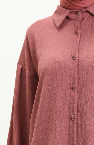 Kolları Pileli Salaş Kadın Tunik 12m01-03 Gül Kurusu