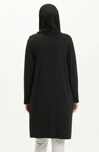 Pocketed Viscose Cardigan 0013-01 Black 0013-01