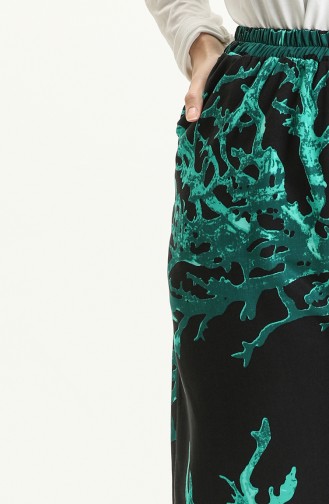 Printed Viscose Baggy Pants 1717-01 Black 1717-01