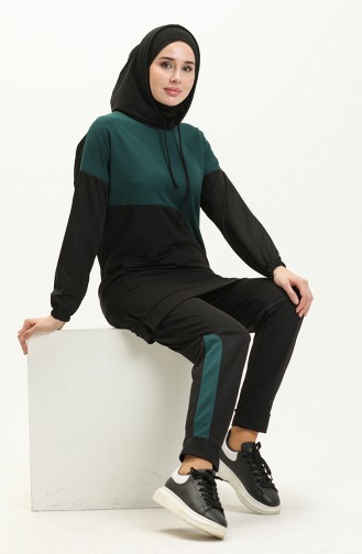 Farbige Tunika-Hose Doppelset 11022-08 Smaragdgrün 11022-08