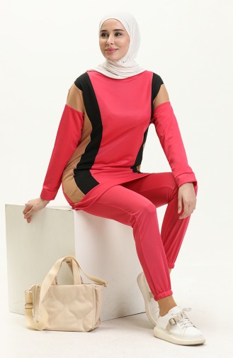 Tunik Pantolon İkili Takım 11302-02 Fuşya
