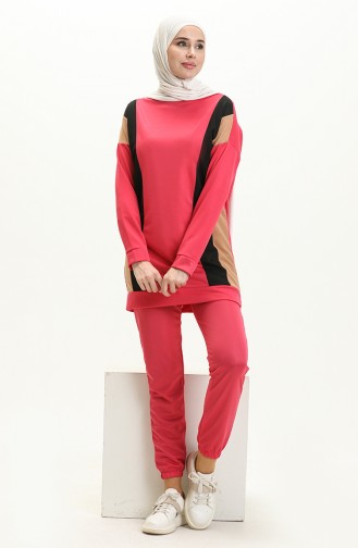 Tunik Pantolon İkili Takım 11302-02 Fuşya