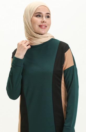 Tunik Pantolon İkili Takım 11302-05 Zümrüt Yeşili