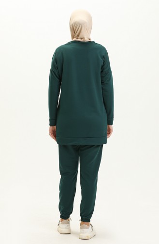 Tunik Pantolon İkili Takım 11302-05 Zümrüt Yeşili