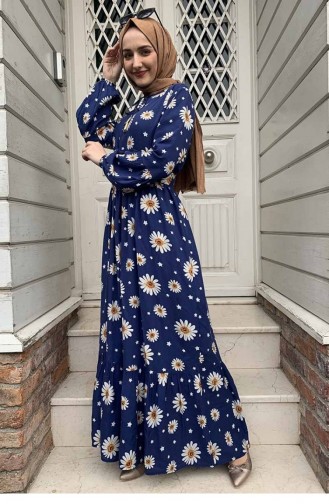 Dunkelblau Hijab Kleider 0238SGS.LCV