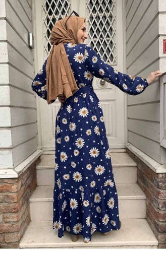 Dunkelblau Hijab Kleider 0238SGS.LCV