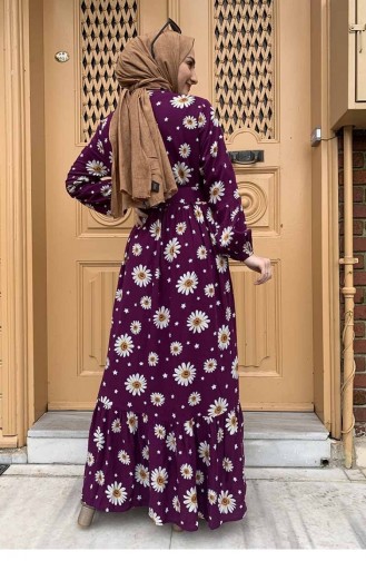 Plum Hijab Dress 0238SGS.MRD