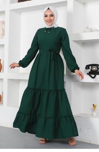 Emerald Green Hijab Dress 0292SGS.ZMR