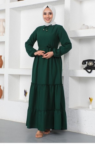 Emerald Green Hijab Dress 0292SGS.ZMR