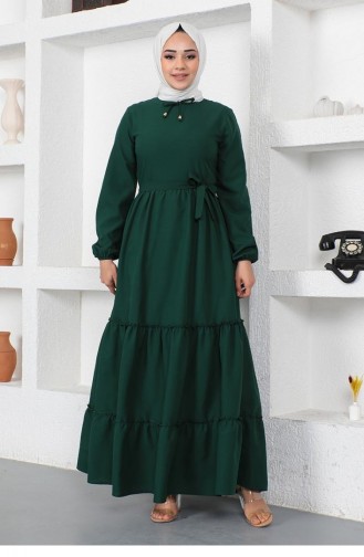 Emerald Green Hijab Dress 0292SGS.ZMR
