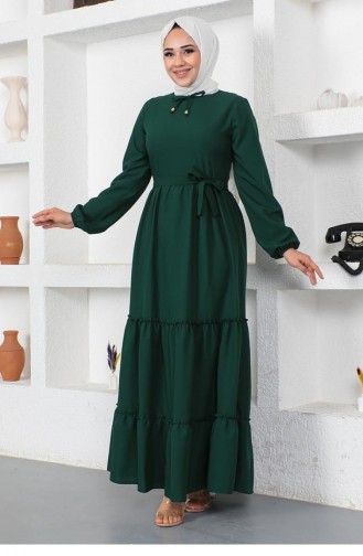 Emerald Green Hijab Dress 0292SGS.ZMR