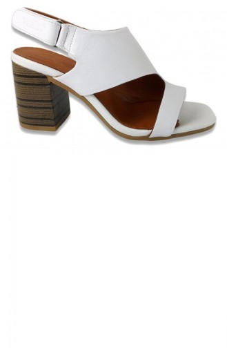 White Summer Sandals 13099