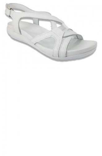 White Summer Sandals 13104