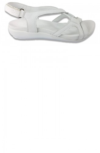 White Summer Sandals 13104