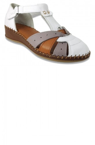 White Summer Sandals 13468