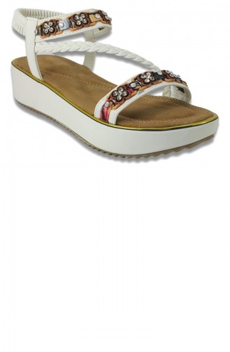 White Summer Sandals 13633