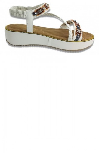 White Summer Sandals 13633
