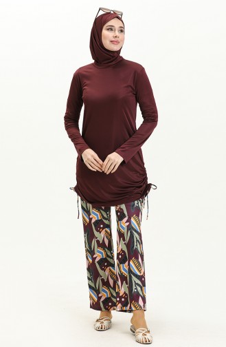 Shirred Hijab Burkini 2362-01 Claret Red 2362-01