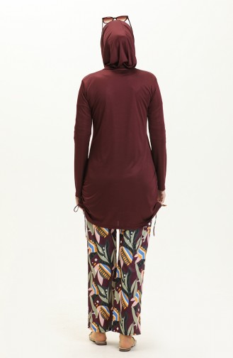 Claret red Swimsuit Hijab 2362-01