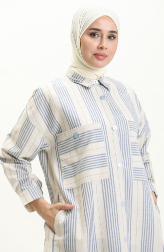 Striped Linen Tunic 24Y8866A-03 Blue 24Y8866A-03