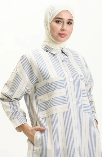 Striped Linen Tunic 24Y8866A-03 Blue 24Y8866A-03