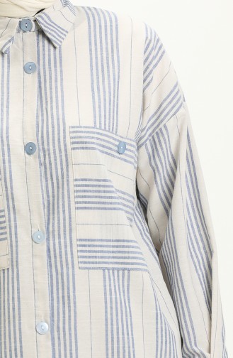 Striped Linen Tunic 24Y8866A-03 Blue 24Y8866A-03