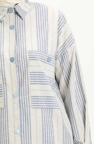 Striped Linen Tunic 24Y8866A-03 Blue 24Y8866A-03