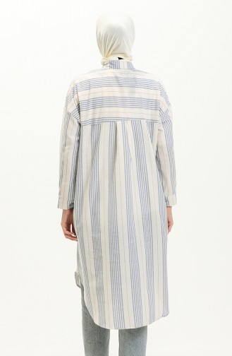 Striped Linen Tunic 24Y8866A-03 Blue 24Y8866A-03