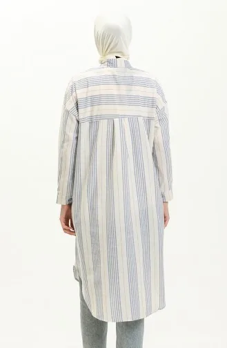 Striped Linen Tunic 24Y8866A-03 Blue 24Y8866A-03