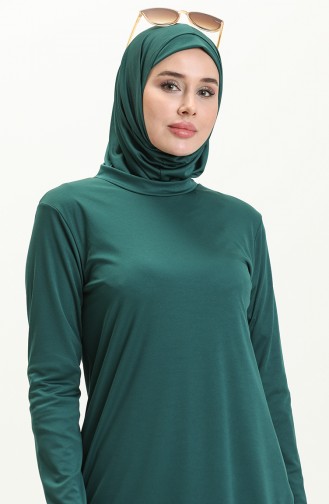 Geraffter Hijab-Badeanzug 2362-02 Petrol 2362-02