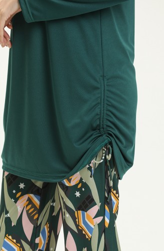 Geraffter Hijab-Badeanzug 2362-02 Petrol 2362-02