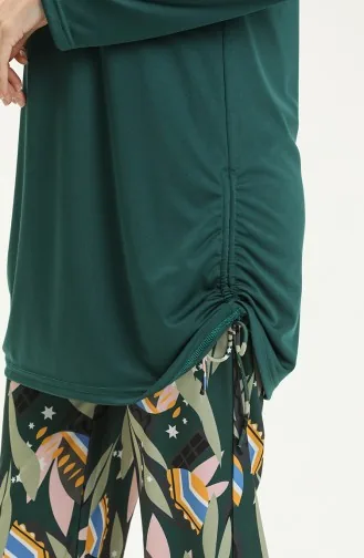 Geraffter Hijab-Badeanzug 2362-02 Petrol 2362-02