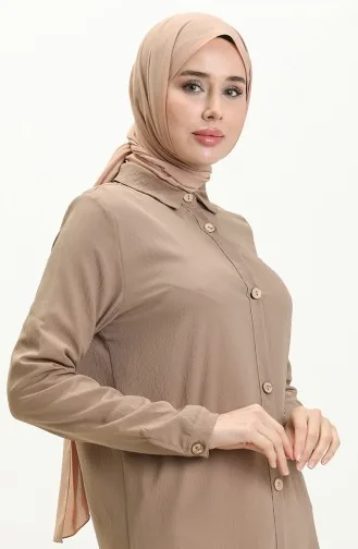 تونيك طويل بأزرار 3517-04 بيج 3517-04