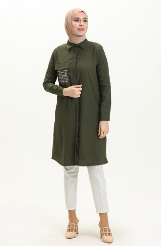 Pocket Detailed Tunic 3984-02 Khaki 3984-02