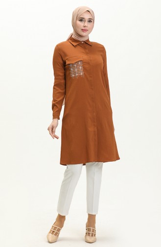 Pocket Detailed Tunic 3984-07 Tan 3984-07