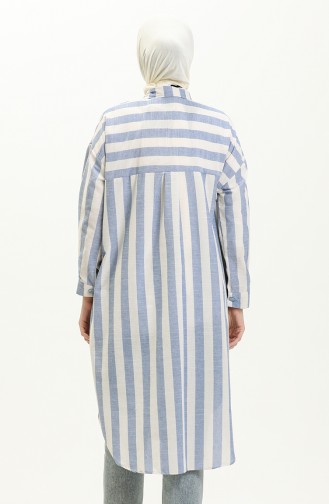 Gestreifte Leinen-Tunika 24Y8866-01 Marineblau 24Y8866-01