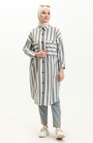 Striped Linen Tunic 24Y8866-07 Jeans Blue 24Y8866-07