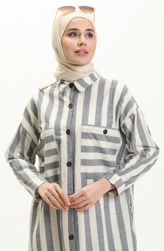 Striped Linen Tunic 24Y8866-07 Jeans Blue 24Y8866-07