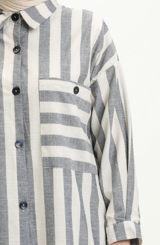 Striped Linen Tunic 24Y8866-07 Jeans Blue 24Y8866-07