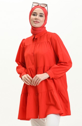 Geraffte Tunika 24Y8945-01 Rot 24Y8945-01