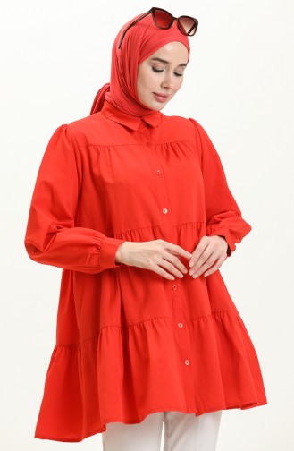 Geraffte Tunika 24Y8945-01 Rot 24Y8945-01