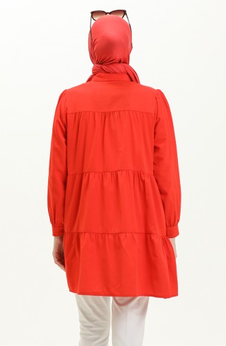 Geraffte Tunika 24Y8945-01 Rot 24Y8945-01
