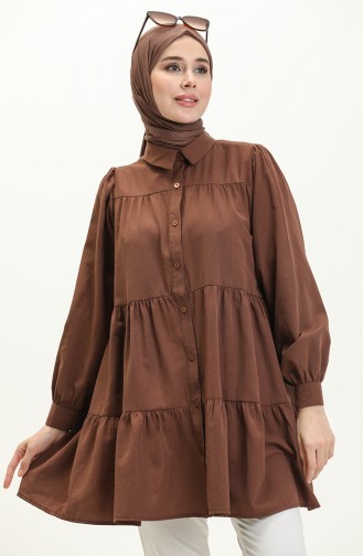 Shirred Tunic 24Y8945-04 Brown 24Y8945-04