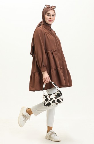 Shirred Tunic 24Y8945-04 Brown 24Y8945-04