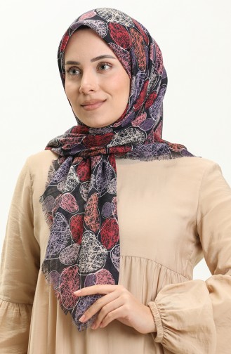 Printed Scarf 13221-06 Dark Blue Purple 13221-06