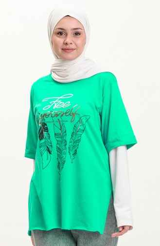 Bedrucktes Tshirt 2003-02 Grün 2003-02